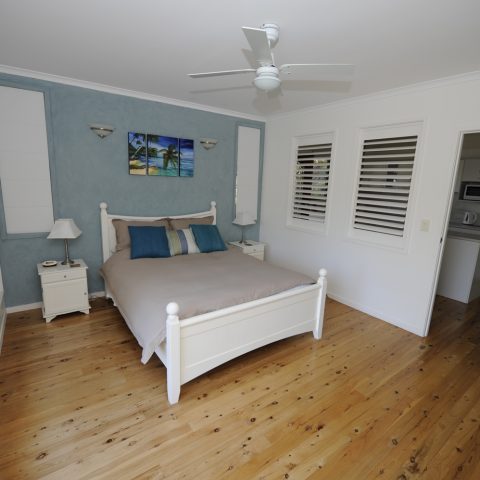 Queen size bed and full sized bedroom